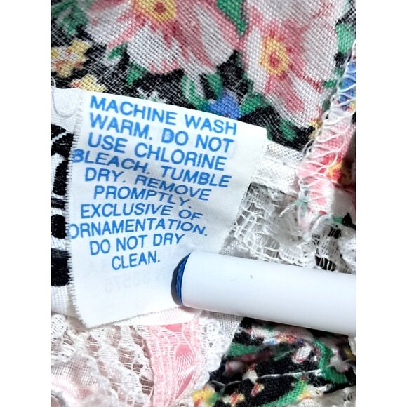 Jo Lene Dress Baby Girl 0-6 Months Floral Lace Ruffle Pink Bows USA Made Vintage - Picture 6 of 8